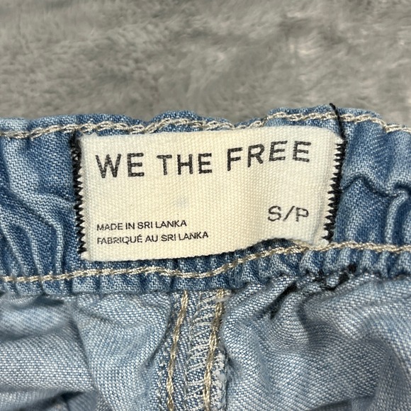 Free People We The Free Dion Jumpsuit Women Blue Denim Halter Wide Leg Boho S - Picture 11 of 15